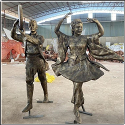少數(shù)民族跳舞人物銅雕塑 少數(shù)民族跳舞人物銅雕塑