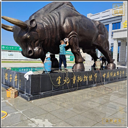 鑄銅關(guān)公 大號(hào)商業(yè)街步行街銅牛雕塑