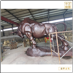 鑄銅關(guān)公 大號(hào)開荒銅牛擺件