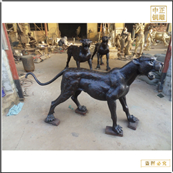 鑄銅關(guān)公 2米金錢豹雕塑鑄造廠