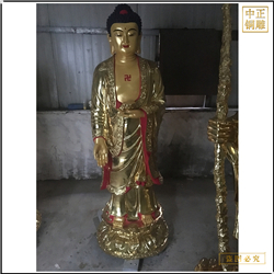 供應西方三圣貼金佛像報價