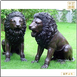 園林廣場青銅看門獅子雕塑 園林廣場青銅看門獅子雕塑
