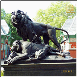 母獅子受傷銅雕塑 母獅子受傷銅雕塑