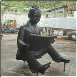 古代小孩讀書銅雕塑 古代小孩讀書銅雕塑