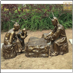 園林古代人物下象棋銅雕塑 園林古代人物下象棋銅雕塑
