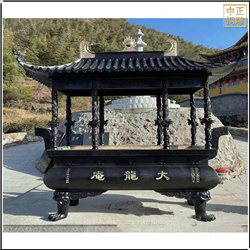 鑄銅關公 仿銅長形銅香爐